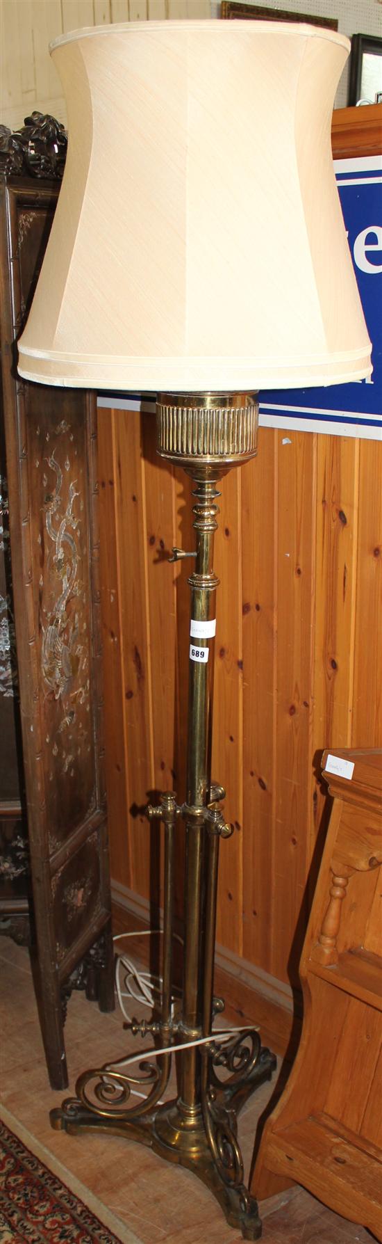 Brass standard lamp